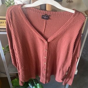 Waffle Knit Button Down
